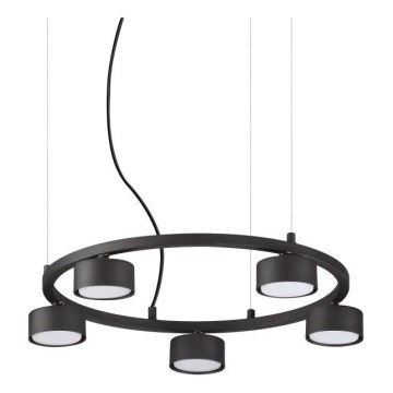 Ideal Lux - LED Lustra ar auklu MINOR 5xGX53/9W/230V d. 50 cm melna