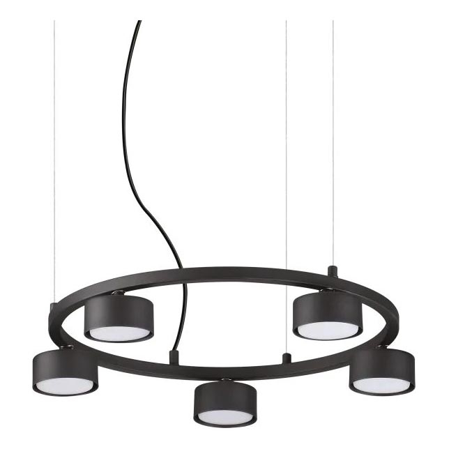 Ideal Lux - LED Lustra ar auklu MINOR 5xGX53/9W/230V d. 50 cm melna