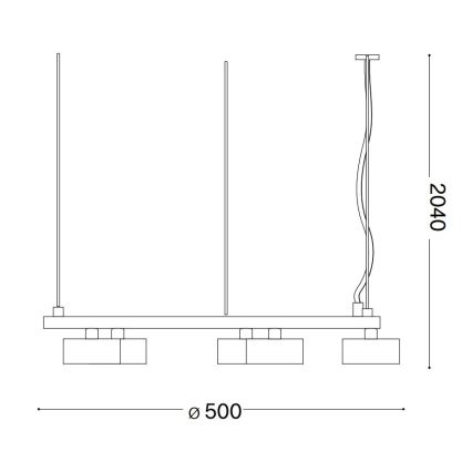 Ideal Lux - LED Lustra ar auklu MINOR 5xGX53/9W/230V d. 50 cm melna