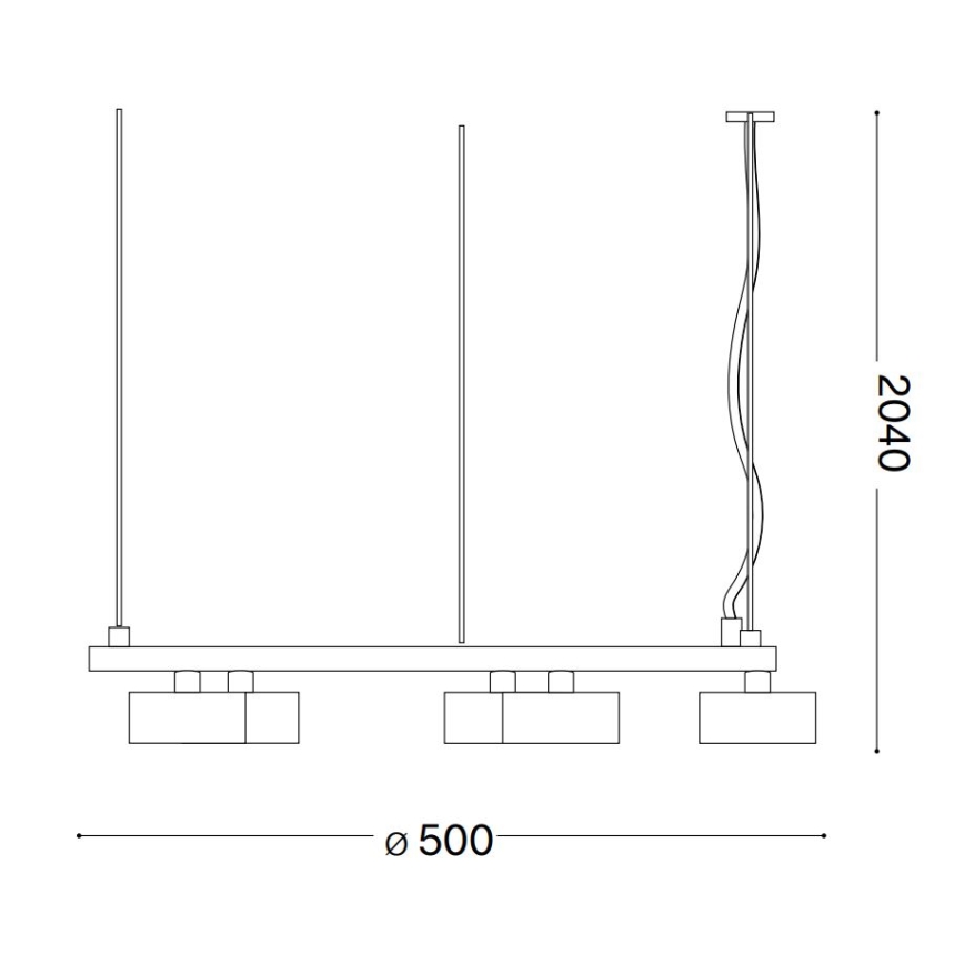 Ideal Lux - LED Lustra ar auklu MINOR 5xGX53/9W/230V d. 50 cm melna