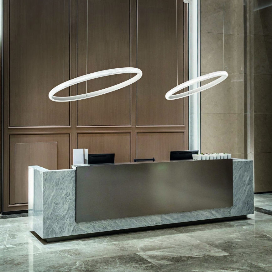 Ideal Lux - LED Lustra ar auklu MIRACLE LED/37W/230V d. 60 cm CRI 90 matēts hroms
