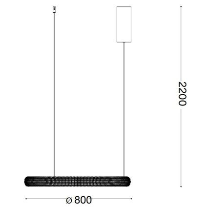 Ideal Lux - LED Lustra ar auklu MIRACLE LED/45W/230V d. 80 cm CRI 90 matēts hroms