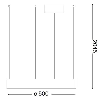Ideal Lux - LED Lustra ar auklu ORACLE LED/28W/230V 3000K d. 50 cm CRI 90 melna