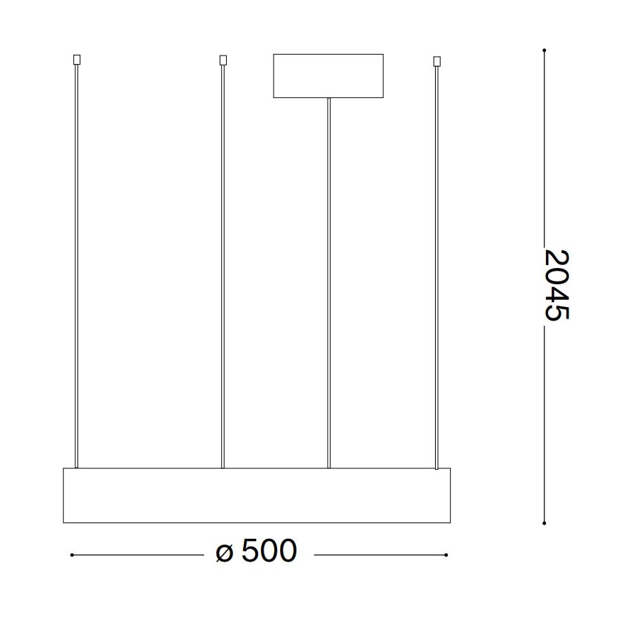 Ideal Lux - LED Lustra ar auklu ORACLE LED/28W/230V 3000K d. 50 cm CRI 90 melna