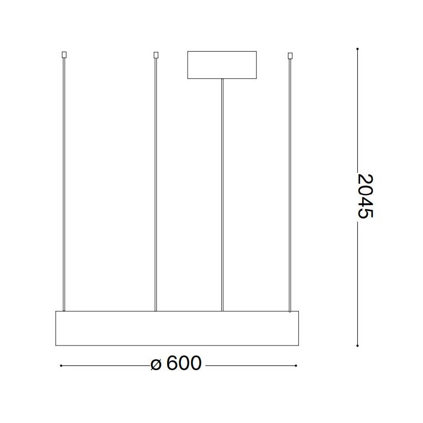 Ideal Lux - LED Lustra ar auklu ORACLE LED/33W/230V 3000K d. 60 cm CRI 90 melna