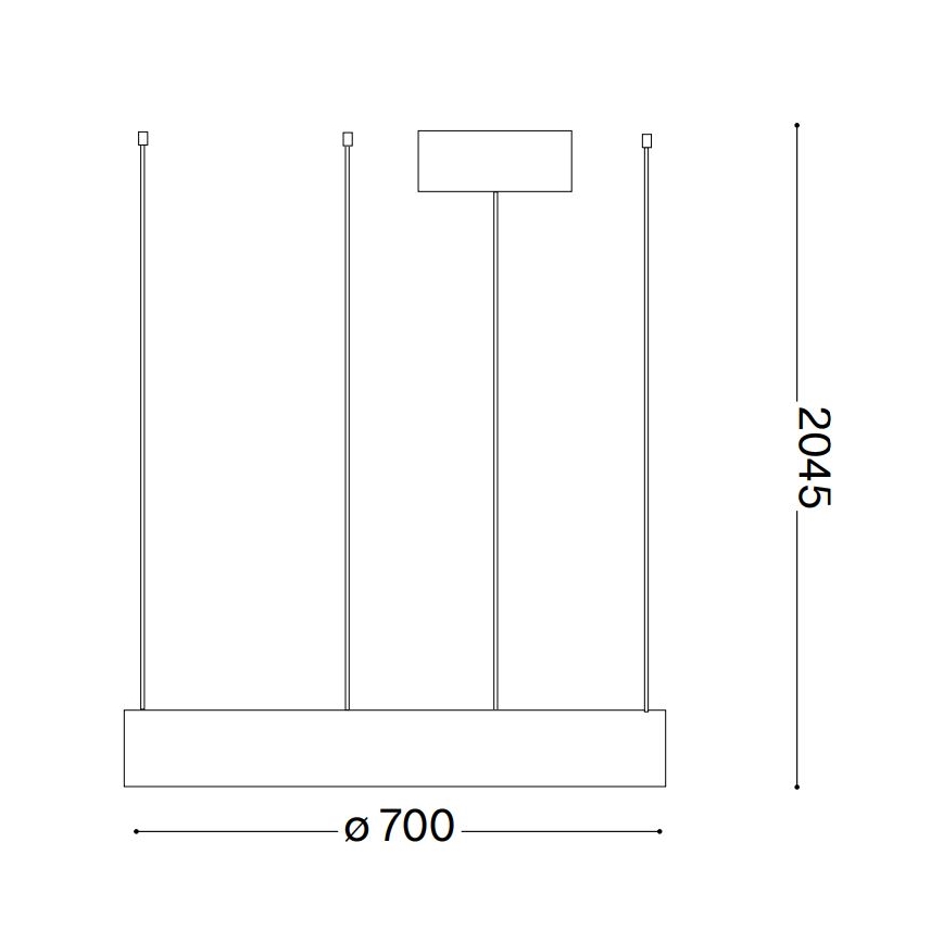 Ideal Lux - LED Lustra ar auklu ORACLE LED/35W/230V 3000K d. 70 cm CRI 90 melna