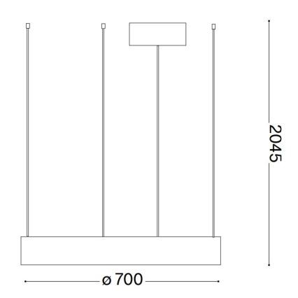 Ideal Lux - LED Lustra ar auklu ORACLE LED/35W/230V 3000K d. 70 cm CRI 90 melna