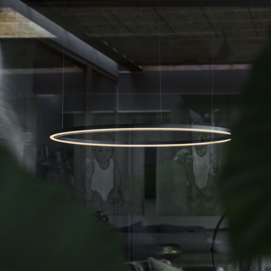 Ideal Lux - LED Lustra ar auklu ORACLE LED/89W/230V 3000K d. 150 cm melna