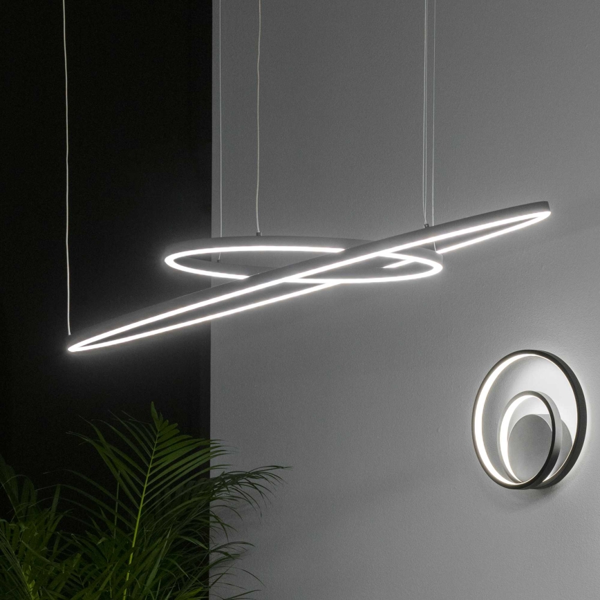 Ideal Lux - LED Lustra ar auklu ORACLE LED/89W/230V 3000K d. 150 cm melna