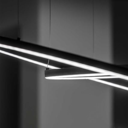 Ideal Lux - LED Lustra ar auklu ORACLE LED/89W/230V 3000K d. 150 cm melna