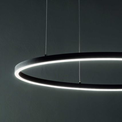 Ideal Lux - LED Lustra ar auklu ORACLE LED/89W/230V 3000K d. 150 cm melna