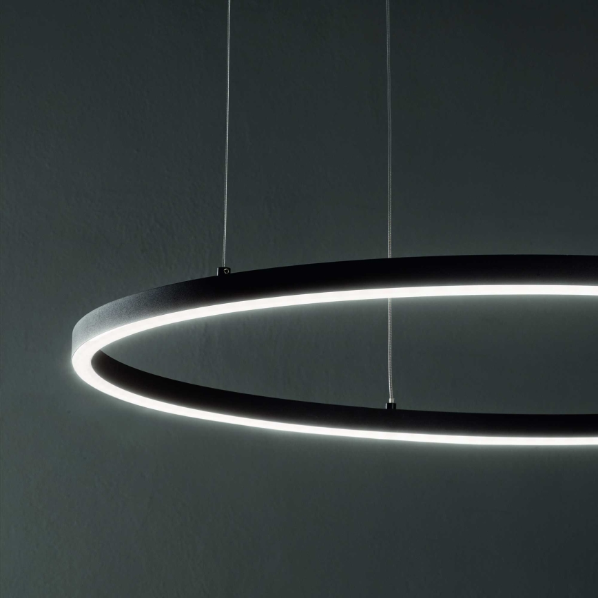 Ideal Lux - LED Lustra ar auklu ORACLE LED/89W/230V 3000K d. 150 cm melna