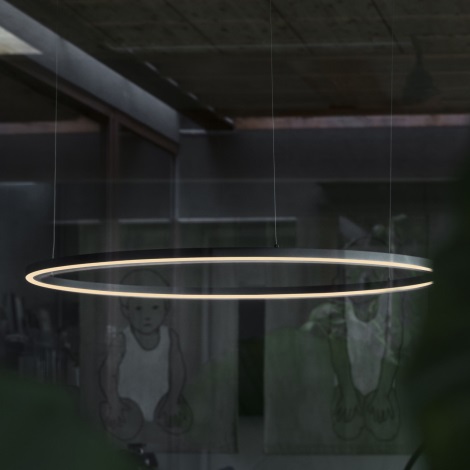 Ideal Lux - LED Lustra ar auklu ORACLE LED/89W/230V d. 150 cm melna