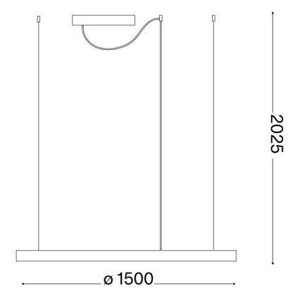 Ideal Lux - LED Lustra ar auklu ORACLE SLIM LED/29W/230V 2700K d. 50 cm melna