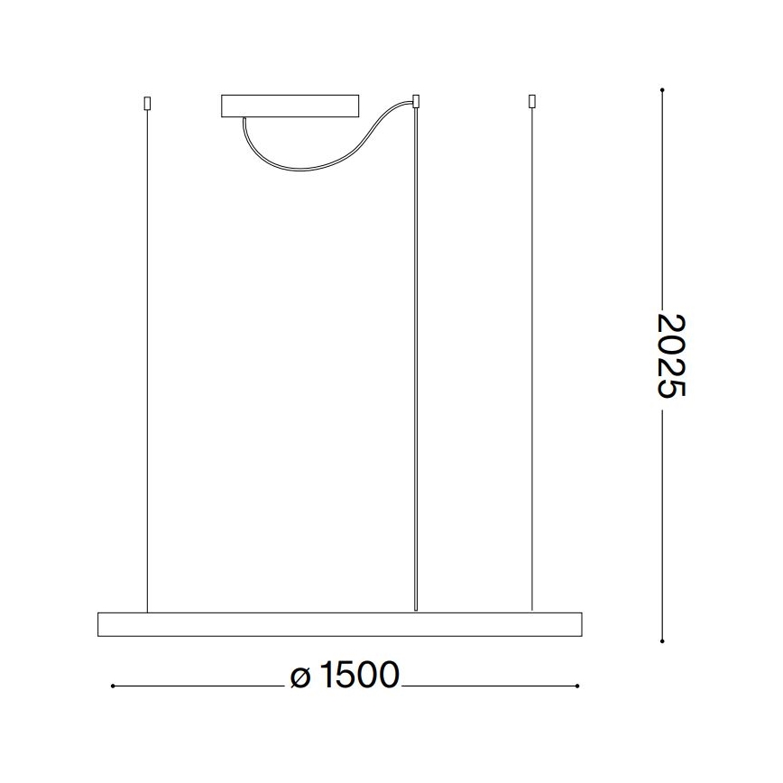 Ideal Lux - LED Lustra ar auklu ORACLE SLIM LED/29W/230V 2700K d. 50 cm melna