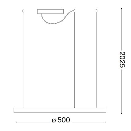 Ideal Lux - LED Aptumšojama lustra ar auklu ORACLE SLIM LED/29W/230V 3000K d. 50 cm melna
