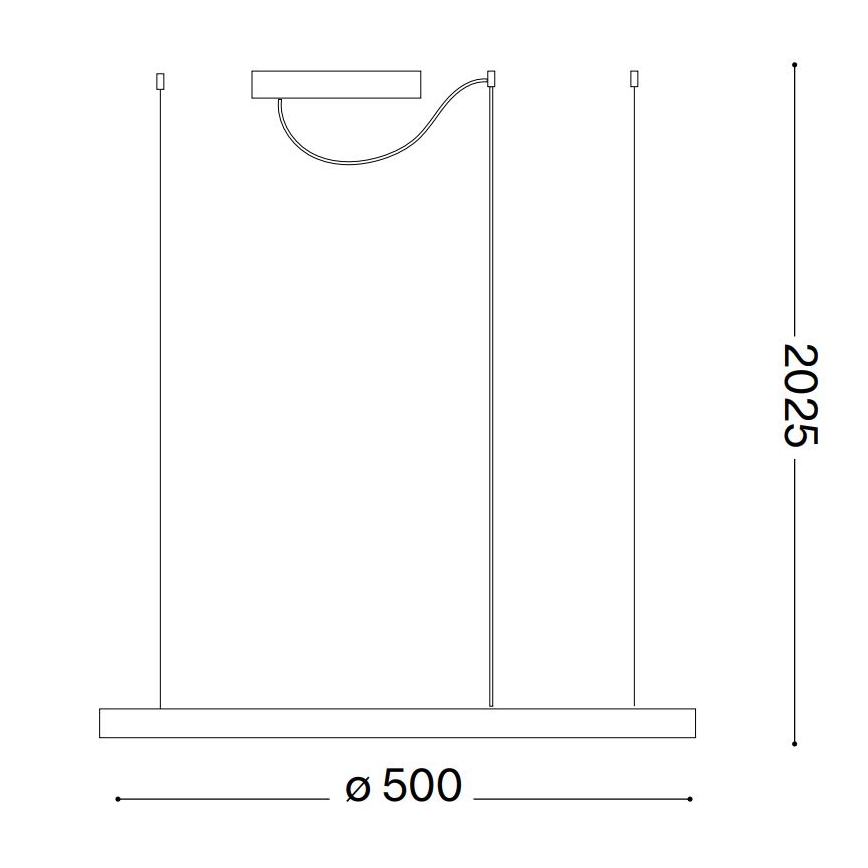 Ideal Lux - LED Aptumšojama lustra ar auklu ORACLE SLIM LED/29W/230V 3000K d. 50 cm melna