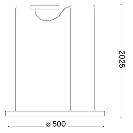 Ideal Lux - LED Lustra ar auklu ORACLE SLIM LED/32W/230V 4000K d. 50 cm melna