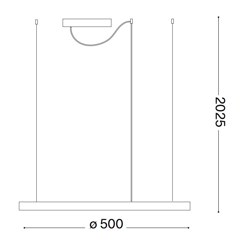 Ideal Lux - LED Lustra ar auklu ORACLE SLIM LED/32W/230V 4000K d. 50 cm melna