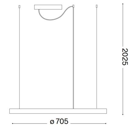Ideal Lux - LED Lustra ar auklu ORACLE SLIM LED/38W/230V 4000K d. 70 cm balta
