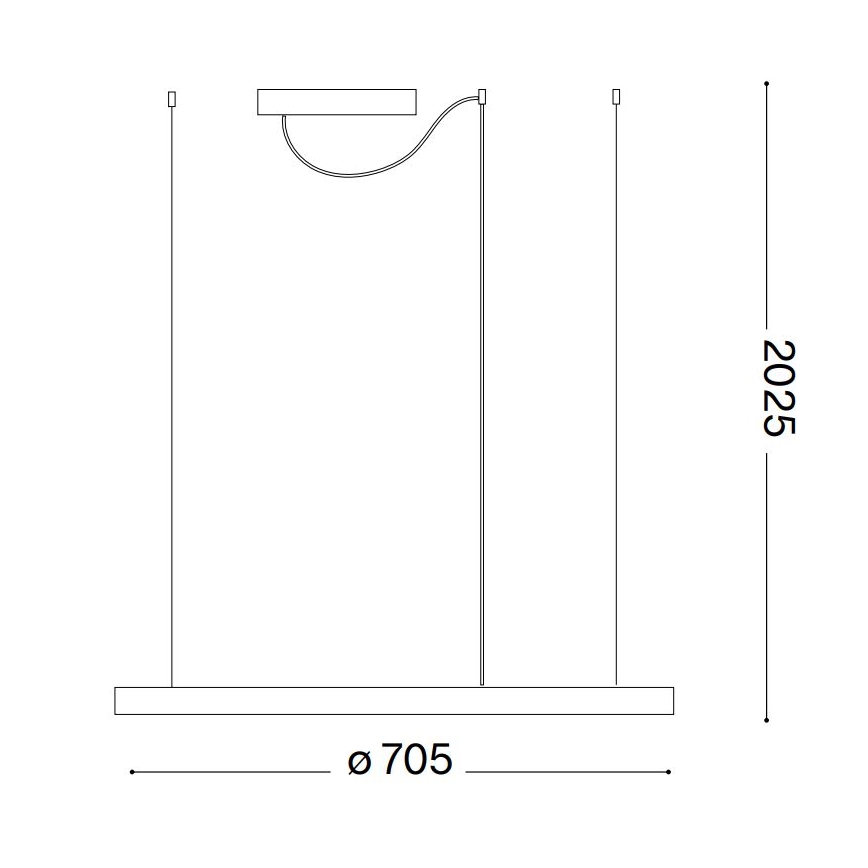 Ideal Lux - LED Lustra ar auklu ORACLE SLIM LED/38W/230V 4000K d. 70 cm balta