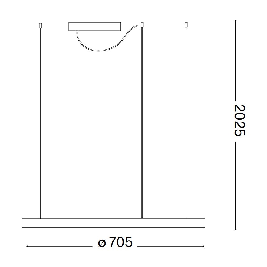 Ideal Lux - LED Lustra ar auklu ORACLE SLIM LED/38W/230V 4000K d. 70 cm melna