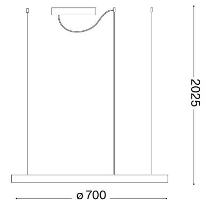 Ideal Lux - LED Aptumšojama lustra ar auklu ORACLE SLIM LED/39W/230V 3000K d. 70 cm balta
