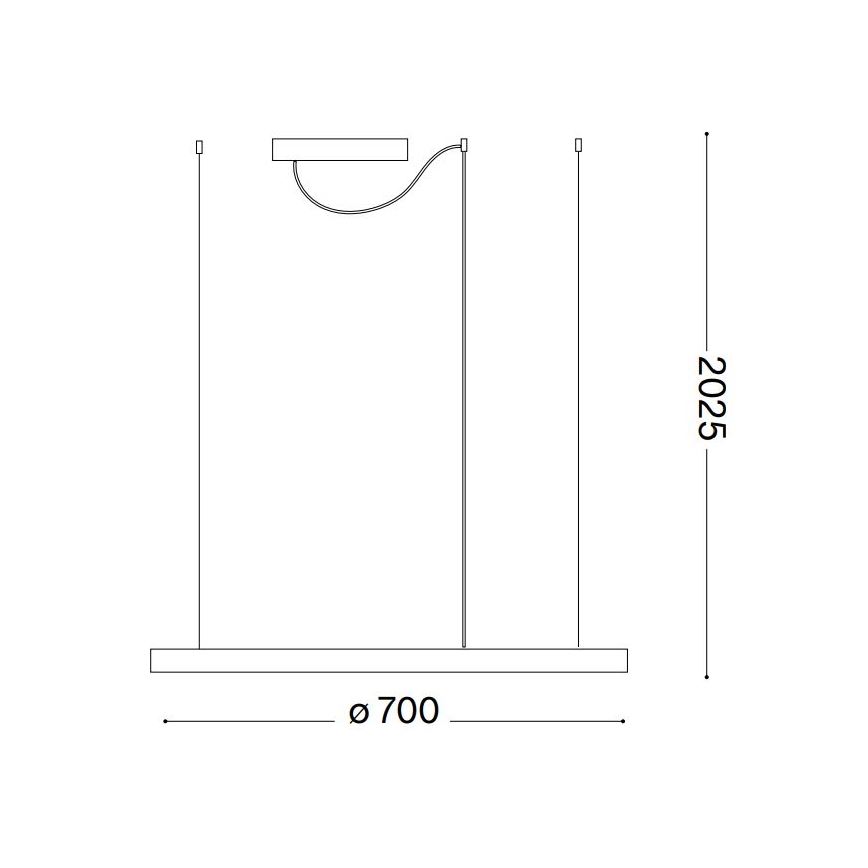 Ideal Lux - LED Aptumšojama lustra ar auklu ORACLE SLIM LED/39W/230V 3000K d. 70 cm balta