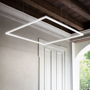 Ideal Lux - LED Lustra ar auklu ORACLE SLIM LED/41W/230V 3000K 70x70 cm balta