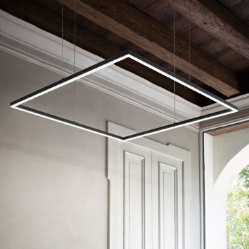 Ideal Lux - LED Lustra ar auklu ORACLE SLIM LED/41W/230V 3000K 70x70 cm melna