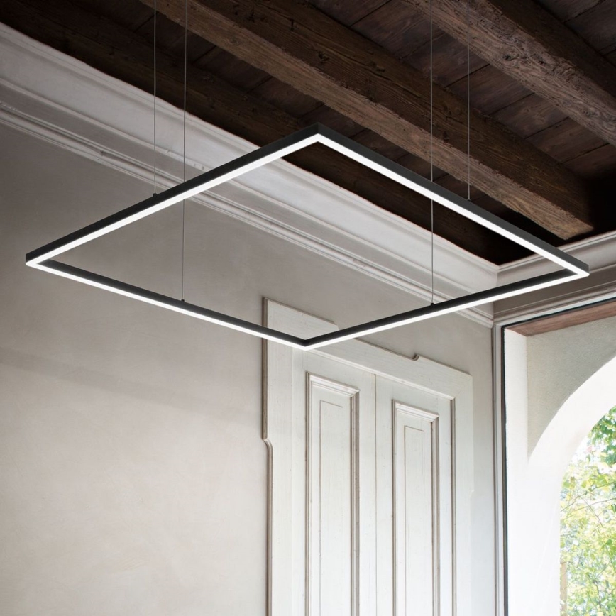 Ideal Lux - LED Lustra ar auklu ORACLE SLIM LED/41W/230V 3000K 70x70 cm melna