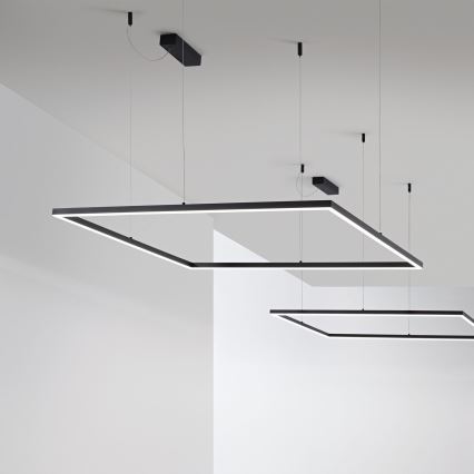 Ideal Lux - LED Lustra ar auklu ORACLE SLIM LED/41W/230V 3000K 70x70 cm melna