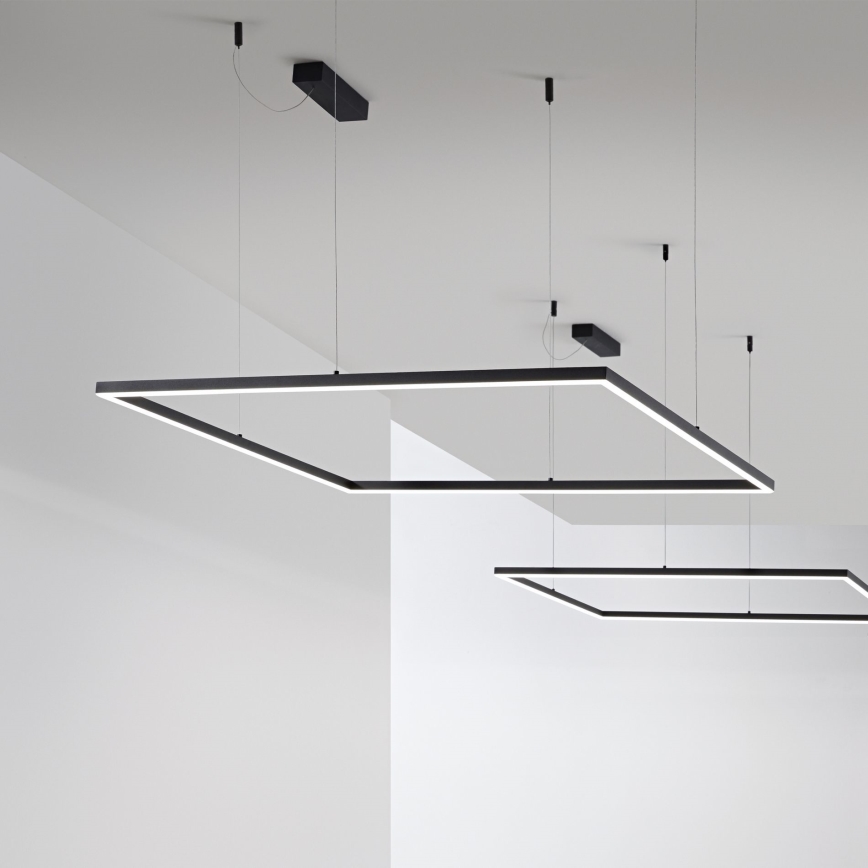 Ideal Lux - LED Lustra ar auklu ORACLE SLIM LED/41W/230V 3000K 70x70 cm melna