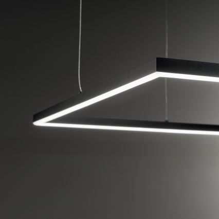 Ideal Lux - LED Lustra ar auklu ORACLE SLIM LED/41W/230V 3000K 70x70 cm melna