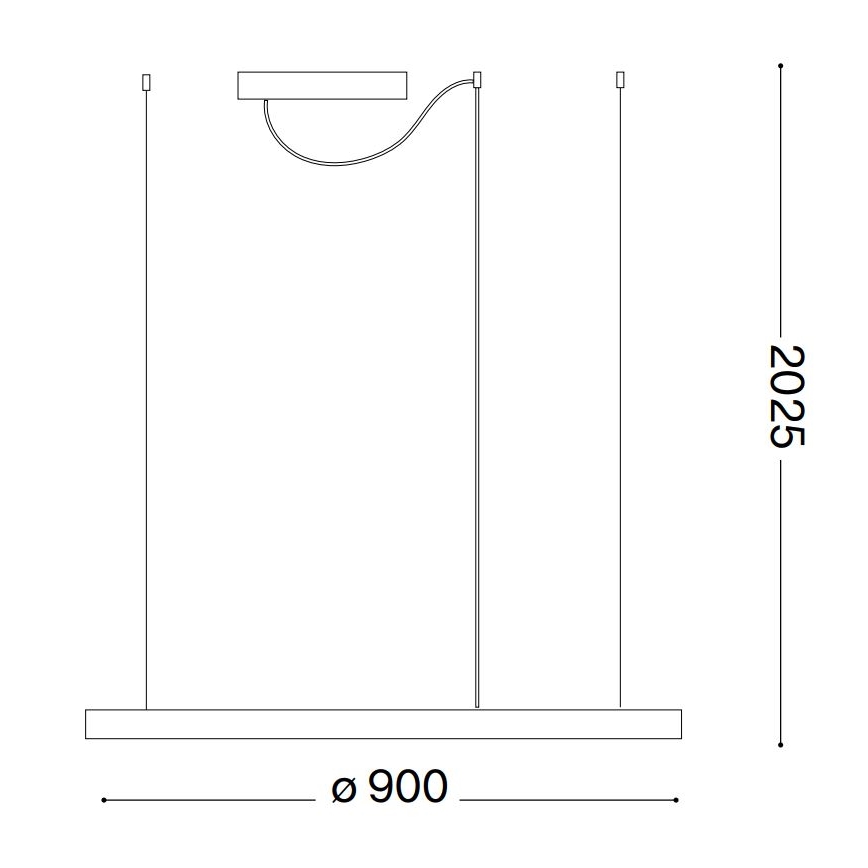Ideal Lux - LED Aptumšojama lustra ar auklu ORACLE SLIM LED/43W/230V 3000K d. 90 cm balta