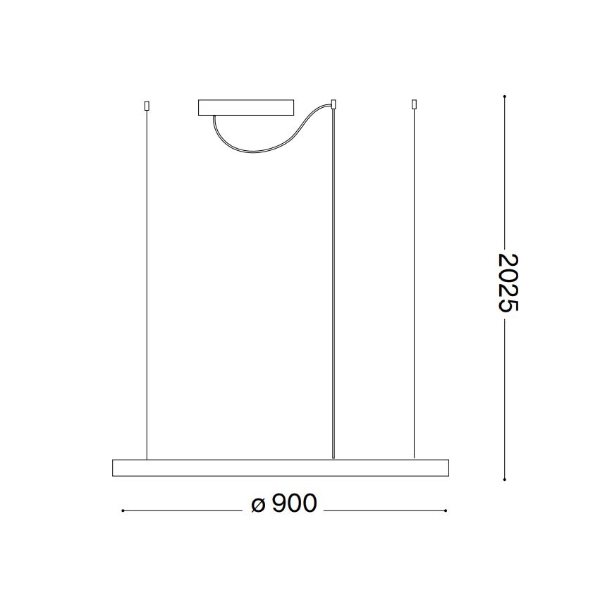 Ideal Lux - LED Aptumšojama lustra ar auklu ORACLE SLIM LED/43W/230V 3000K d. 90 cm melna