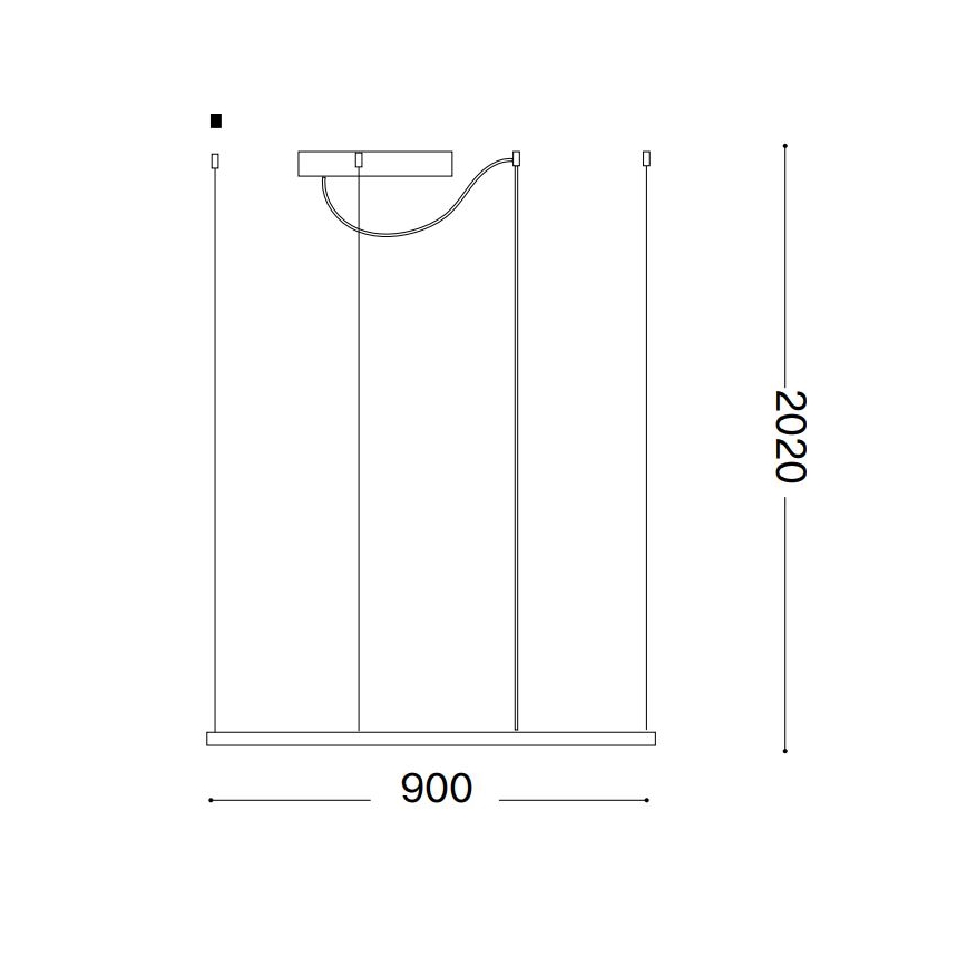 Ideal Lux - LED Lustra ar auklu ORACLE SLIM LED/53W/230V 3000K 90x90 cm balta