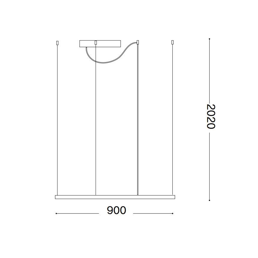 Ideal Lux - LED Lustra ar auklu ORACLE SLIM LED/53W/230V 3000K 90x90 cm melna