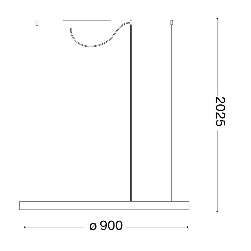Ideal Lux - LED Lustra ar auklu ORACLE SLIM LED/55W/230V 4000K d. 90 cm balta