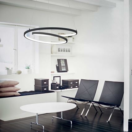 Ideal Lux - LED Lustra ar auklu OZ LED/47W/230V d. 60 cm CRI 90 melna