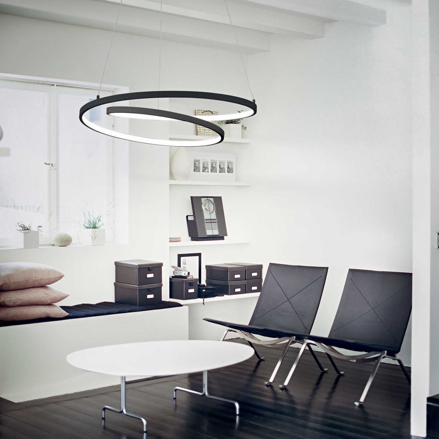 Ideal Lux - LED Lustra ar auklu OZ LED/47W/230V d. 60 cm CRI 90 melna