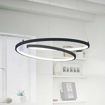 Ideal Lux - LED Lustra ar auklu OZ LED/52W/230V d. 80 cm CRI 90 melna