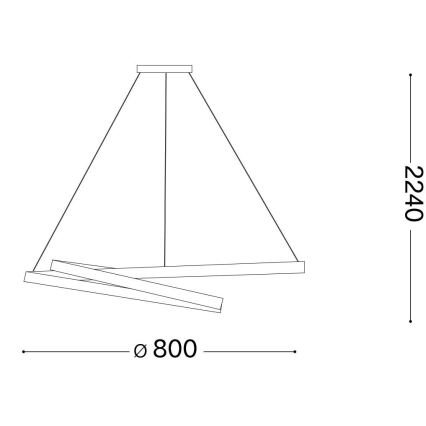 Ideal Lux - LED Lustra ar auklu OZ LED/52W/230V d. 80 cm CRI 90 zelta