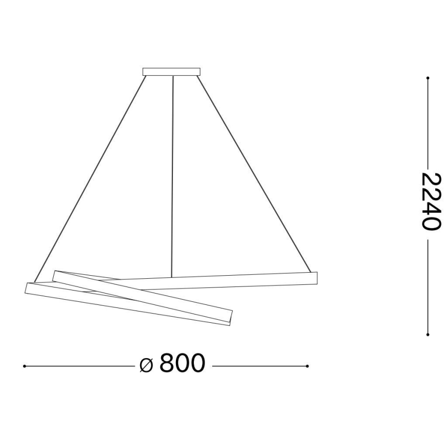 Ideal Lux - LED Lustra ar auklu OZ LED/52W/230V d. 80 cm CRI 90 zelta