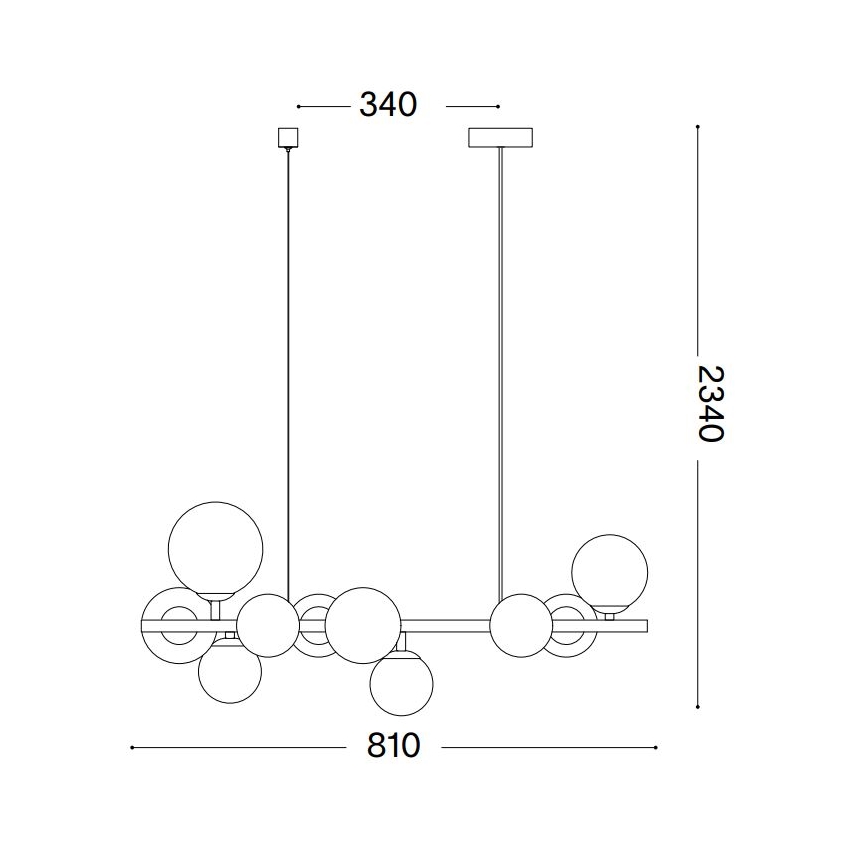 Ideal Lux - LED Lustra ar auklu PERLAGE 10xG9/3W/230V 81 cm melna/dūmakains