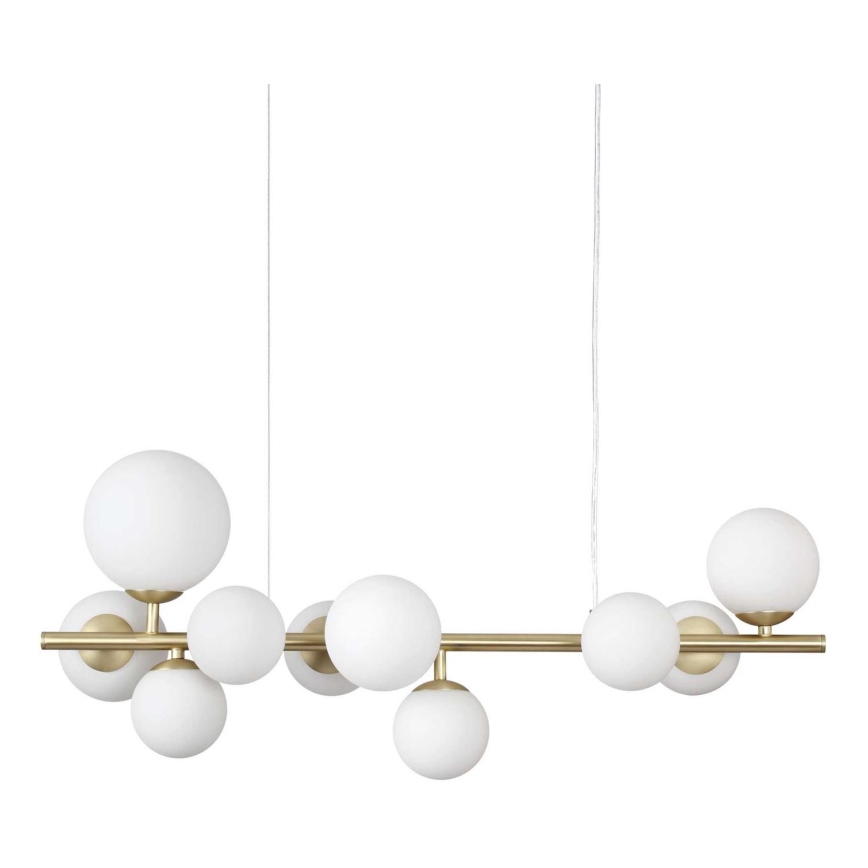 Ideal Lux - LED Lustra ar auklu PERLAGE 10xG9/3W/230V 81 cm zelta/balta