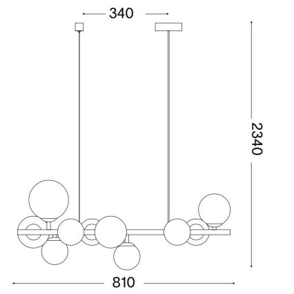 Ideal Lux - LED Lustra ar auklu PERLAGE 10xG9/3W/230V 81 cm zelta/balta