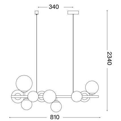 Ideal Lux - LED Lustra ar auklu PERLAGE 10xG9/3W/230V 81 cm zelta/dūmakains