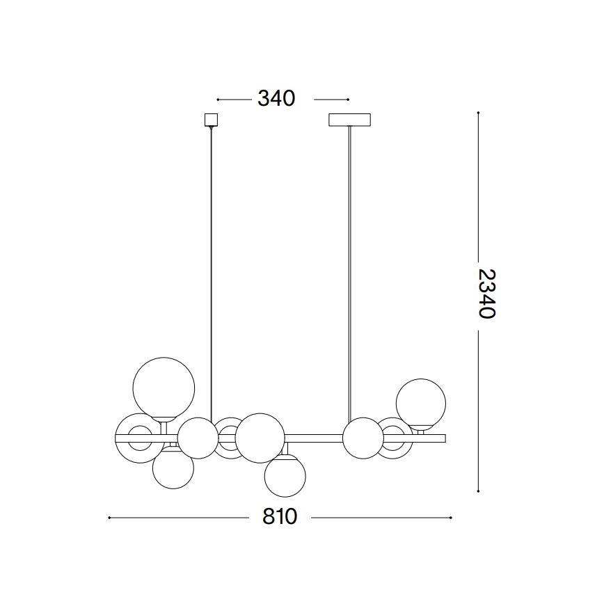 Ideal Lux - LED Lustra ar auklu PERLAGE 10xG9/3W/230V 81 cm zelta/dūmakains