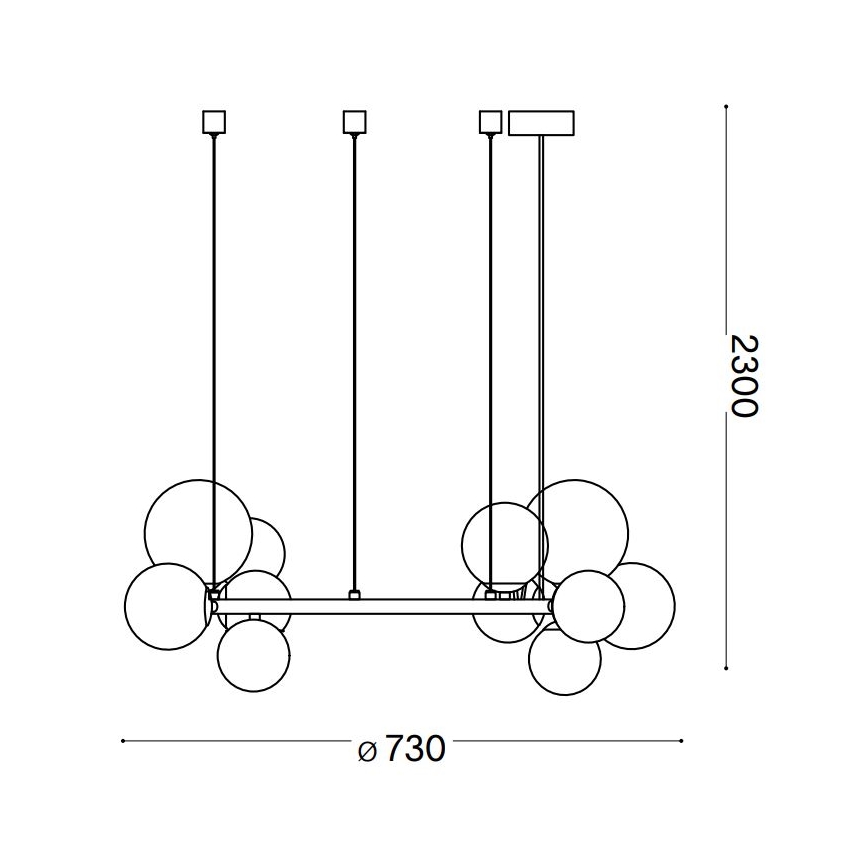 Ideal Lux - LED Lustra ar auklu PERLAGE 11xG9/3W/230V d. 73 cm zelta/balta